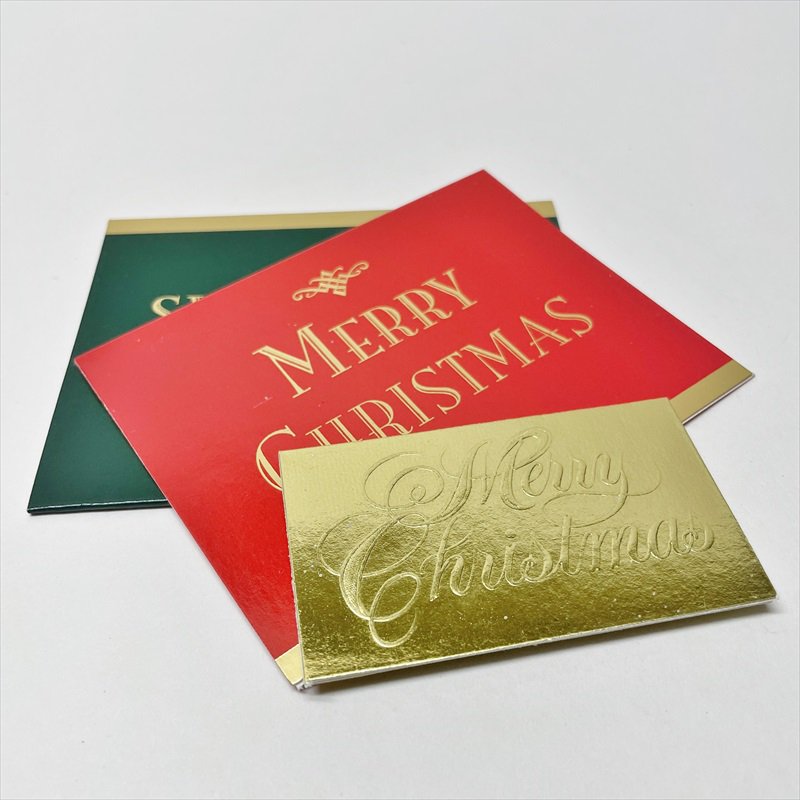 紙モノ雑貨 ヴィンテージ クリスマスカード型 プレゼント用タグ3枚セット