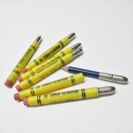 鉛筆・ペン  ヴィンテージ文房具雑貨 アドバタイジング 鉛筆付き鉛筆カバー 黄色ベース B