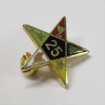 フリーメイソン  フリーメイソンピンズ Order of the Eastern Star 逆五芒星 25周年記念