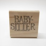 ゴム製  木製スタンプ Baby sitter