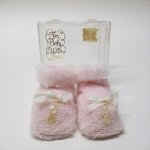 ベビー＆キッズ  ベビーナーサリー ヴィンテージ 赤ちゃん用靴下 ピンク プラスチックケース付き
