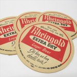  紙製ヴィンテージコースター Rheingold Extra Dry ビール 4枚セット