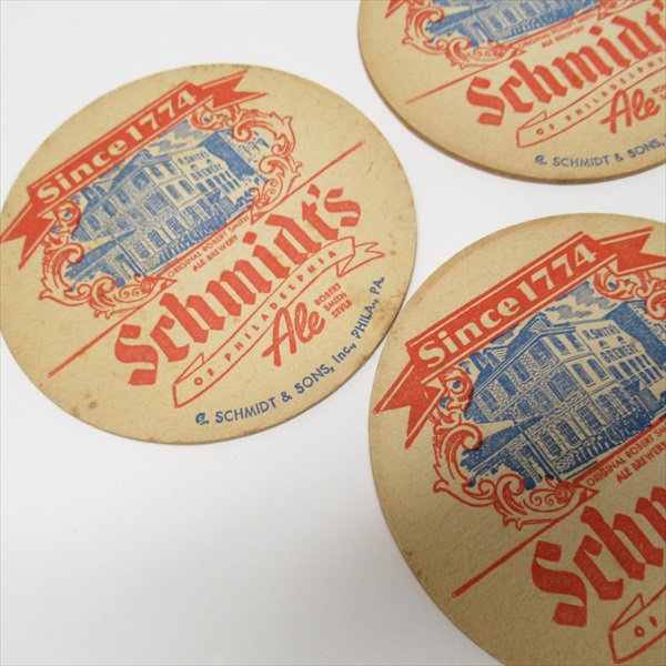  紙製ヴィンテージコースター Schmidt's ビール コースター5枚セット B【画像6】