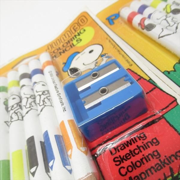 スヌーピーと仲間たち ジャンボ色鉛筆セット 青鉛筆削り付き 未開封