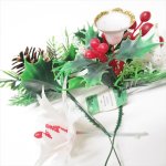 ツリーにつけるオーナメント  クリスマス プラスチック製レトロ造花3本セット