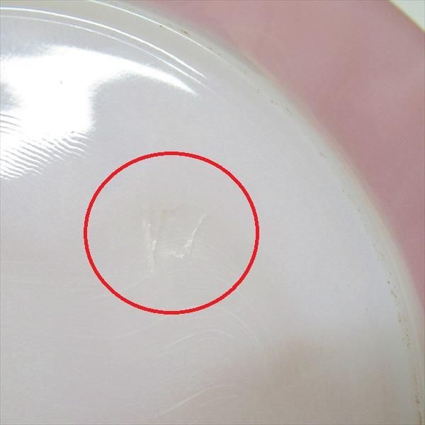 ファイヤーキング ピンクスワール ディナープレート ラベル付き デッド