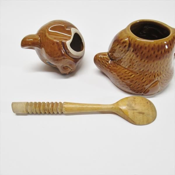 陶器製クマ型はちみつ入れ 木製スプーン付