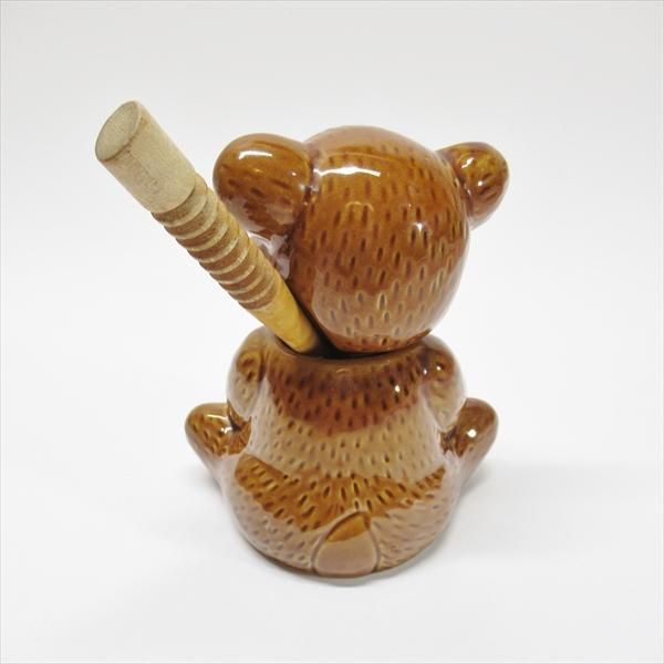 陶器製クマ型はちみつ入れ 木製スプーン付