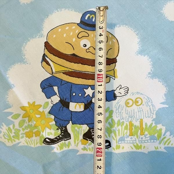 ヴィンテージシーツ マクドナルド ゴム入り 水色ベース