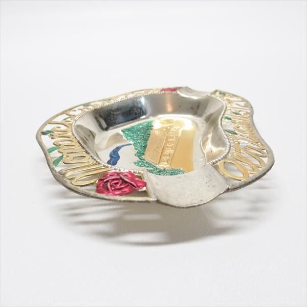 BRASIL vintage ☆ 蝶々 瑪瑙 メノウ 灰皿 アッシュトレイ スーベニアアッシュトレイ モナーククレスト コロラド州 メタル製灰皿