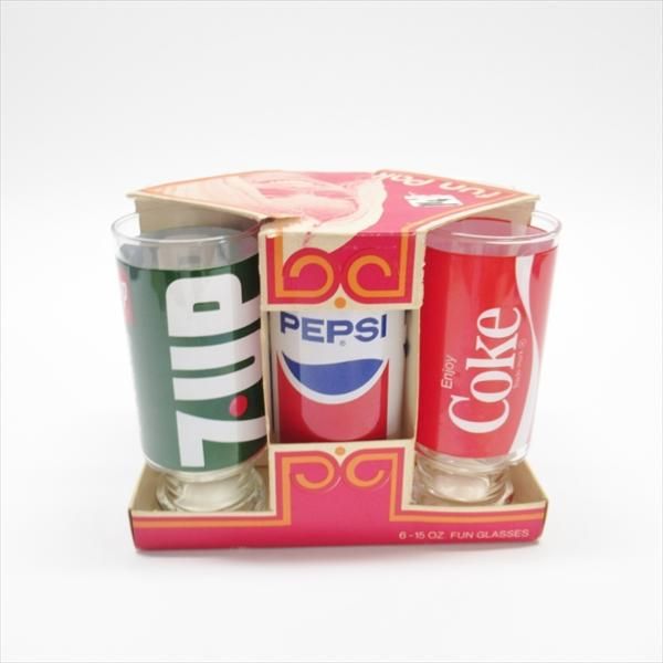 デッドストック アンカーホッキング ペプシ＆7UP＆コカ・コーラ