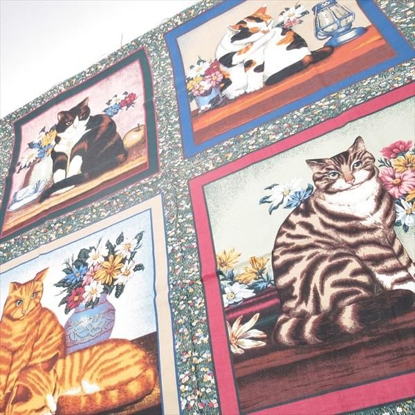 ヴィンテージファブリック 4種類の猫