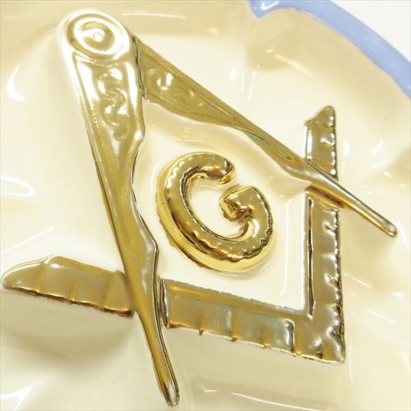 USA vintage 1970年代　フリーメイソン　陶器製　灰皿　アシュトレイ フリーメイソン シガートレイ USA vintage 1970年代 フリーメイソン