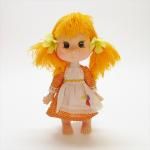 ヴィンテージドール 香港製 オレンジワンピースの女の子