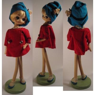 米国輸出用日本製・昭和レトロ・青い帽子の女の子・ポーズ人形 - ファイヤーキング 卸 仕入れ 小売 通販サイト - Fire King AG