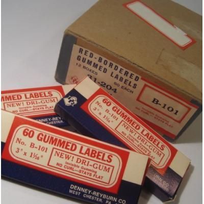 Red Bordered Gummed Labels̤ѥ٥3ġ180˥å