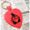 キーホルダー Take Heart・赤・ハート型プラスチック製キーホルダー