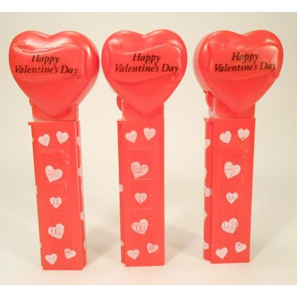 PEZ・ペッツ・バレンタインハート・Happy Valentine's Day・赤ハート＆赤ステム白ハート・ハンガリー製 - ファイヤーキング 卸  仕入れ 小売 通販サイト - Fire King AG