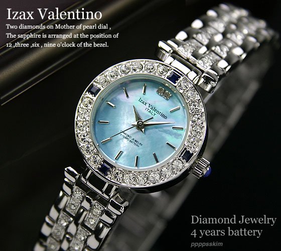 美品 IZAX Valentino アイザックバレンティノ 腕時計 天然ダイヤ