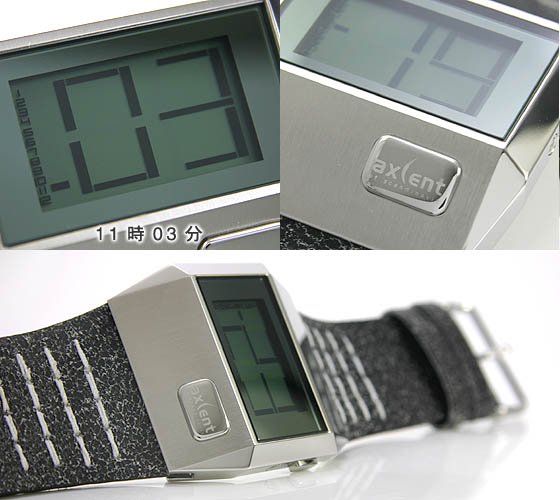 axcent 近未来デジタル腕時計 VERSUS 黒 X222381-633 - 腕時計の 
