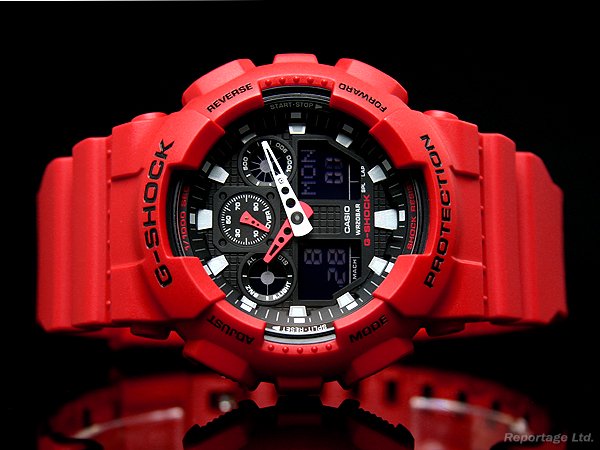 CASIO◇クォーツ腕時計_G-SHOCK/デジアナ/RED カシオ