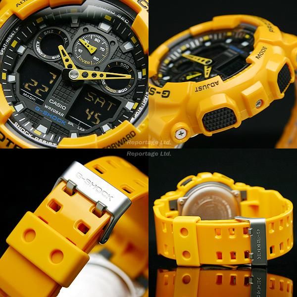 G-SHOCK CASIO カシオ 1/100クロノ＆デジアナYL（GA-100A-9A 