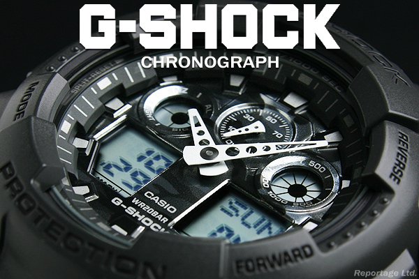 G-SHOCK CASIO カシオ 1/100クロノ＆デジアナ カモフラージュGray（GA ...