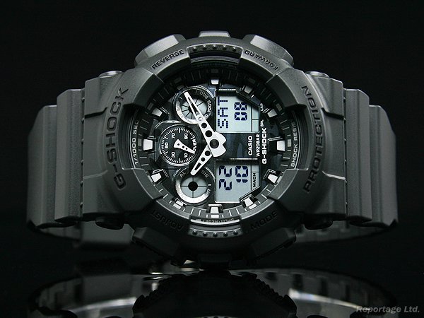 G-SHOCK CASIO カシオ 1/100クロノ＆デジアナ カモフラージュGray（GA-100CF-8A） - 腕時計のセレクトショップ  Reportage