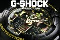 G-SHOCK CASIO カシオ 1/100クロノ＆デジアナ カモフラージュBKGD（GA-100CF-1A9）