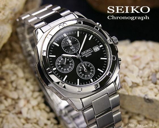 海外限定生産逆輸入モデル【SEIKO】セイコー 1/20秒高速クロノグラフBK