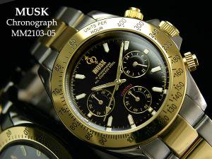 MUSK】デイトナタイプ クロノグラフ MM-2103-05 - 腕時計のセレクト