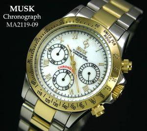 MUSK】 デイトナタイプ クロノグラフ MA2119-09 - 腕時計のセレクト