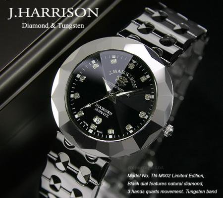 J.Harrison】限定モデル 12P天然ダイヤ付腕時計（TNM-002BK） - 腕時計