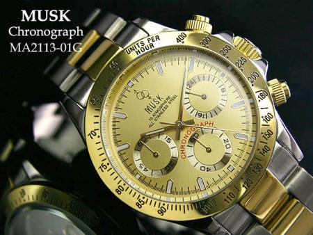 MUSK】デイトナタイプ クロノグラフ MA-2113-01G - 腕時計のセレクト