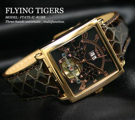 FLYING TIGERS】トリプルカレンダー自動巻(FTATS-IC-RGBR) - 腕時計の 