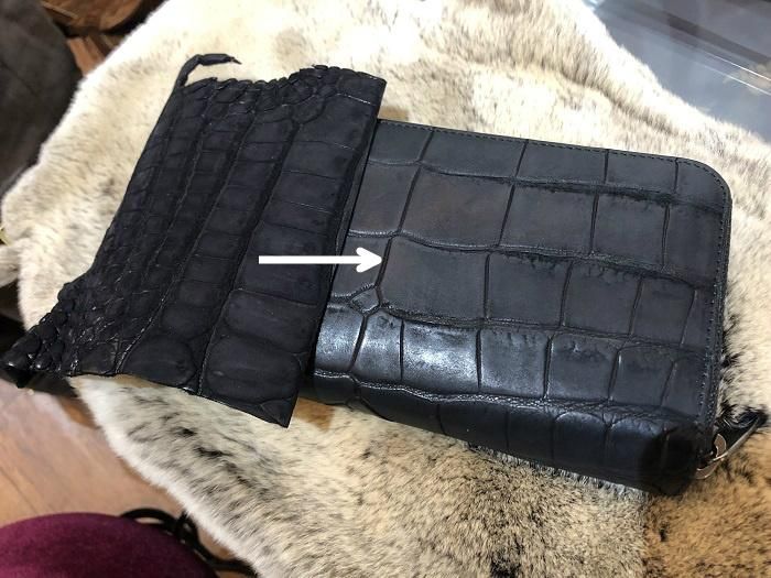 馬車道今井オリジナルヌバック加工クロコダイルの比較画像